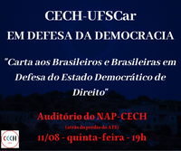 Aula Pública do CECH-UFSCar em defesa da Democracia