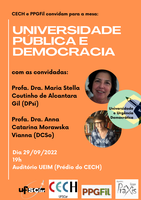 CECH e PPGFil convidam para a mesa: Universidade Pública e Democracia