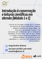 Curso: Introdução à conversação e leituras científicas em alemão (Módulo 1 e 2)